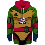 personalized arizona wildcats superhero armor red green hoodie best selling