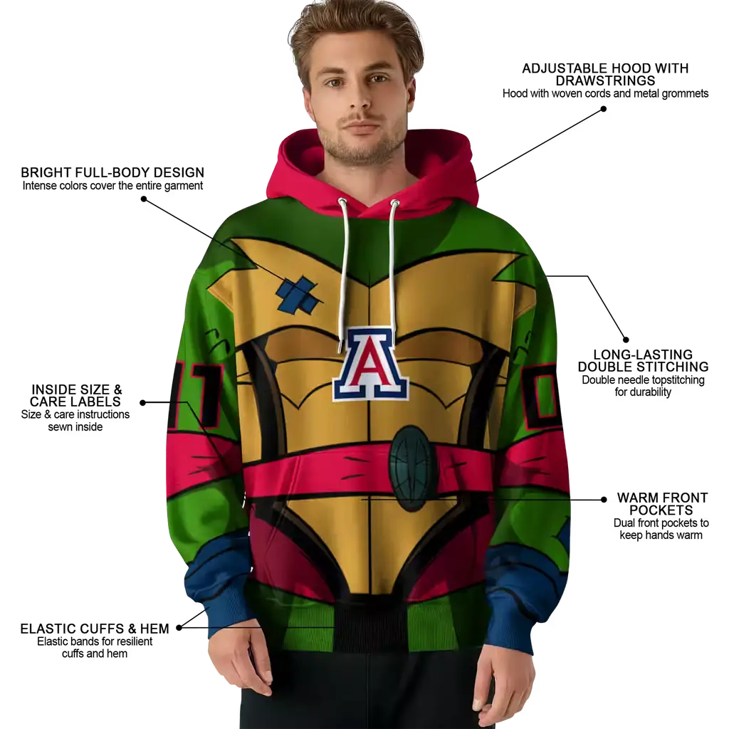 personalized arizona wildcats superhero armor red green hoodie latest model personalized arizona wildcats superhero armor red green hoodie latest model