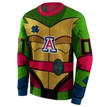 personalized arizona wildcats superhero armor red green hoodie best selling