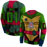 personalized arizona wildcats superhero armor red green hoodie best selling