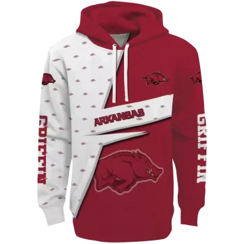 personalized arkansas razorbacks abstract shape red hoodie best selling