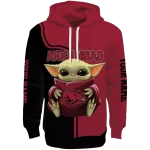 personalized arkansas razorbacks baby yoda red black hoodie best selling