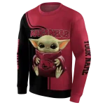 personalized arkansas razorbacks baby yoda red black hoodie best selling