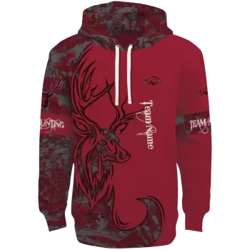 personalized arkansas razorbacks deer silhouette red hoodie best selling