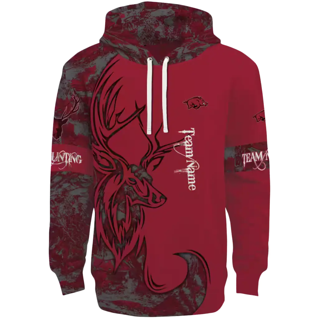 personalized arkansas razorbacks deer silhouette red hoodie best selling personalized arkansas razorbacks deer silhouette red hoodie best selling