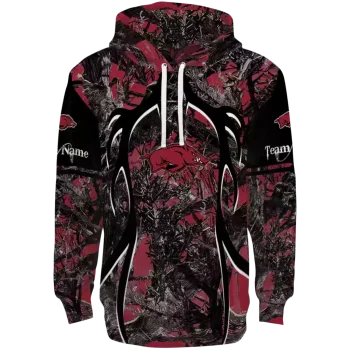 personalized arkansas razorbacks hunting theme red black hoodie best selling