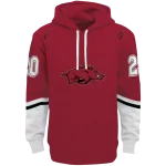 personalized arkansas razorbacks striped sleeves red hoodie best selling