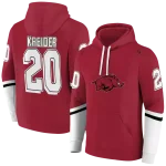personalized arkansas razorbacks striped sleeves red hoodie best selling