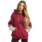 personalized arkansas razorbacks striped sleeves red hoodie best selling