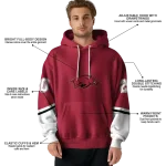 personalized arkansas razorbacks striped sleeves red hoodie best selling
