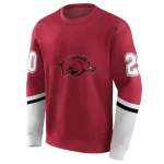 personalized arkansas razorbacks striped sleeves red hoodie best selling