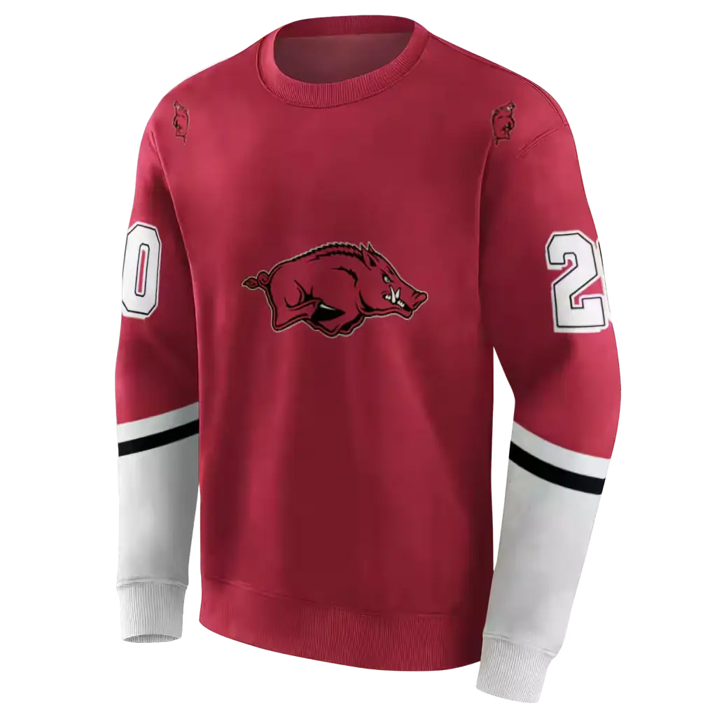 personalized arkansas razorbacks striped sleeves red hoodie new arrival personalized arkansas razorbacks striped sleeves red hoodie new arrival