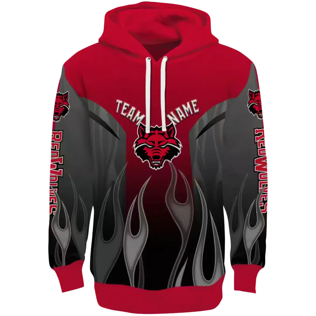personalized arkansas state red wolves flame design scarlet hoodie best selling personalized arkansas state red wolves flame design scarlet hoodie best selling