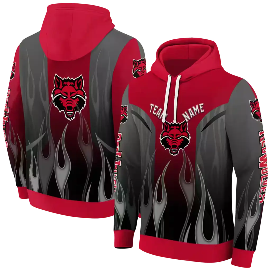 personalized arkansas state red wolves flame design scarlet hoodie fashion forward personalized arkansas state red wolves flame design scarlet hoodie fashion forward