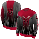 personalized arkansas state red wolves flame design scarlet hoodie best selling