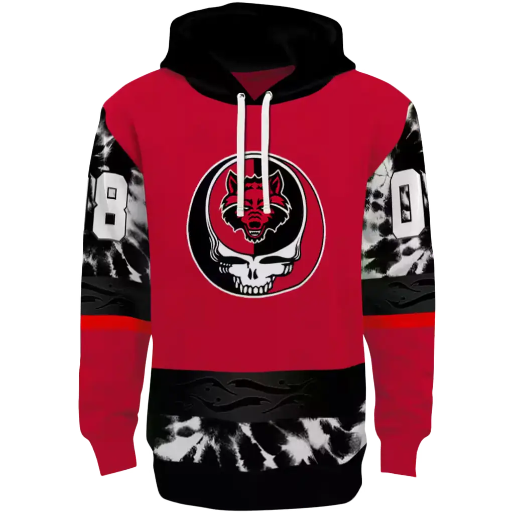 personalized arkansas state red wolves grateful vibes scarlet hoodie best selling personalized arkansas state red wolves grateful vibes scarlet hoodie best selling