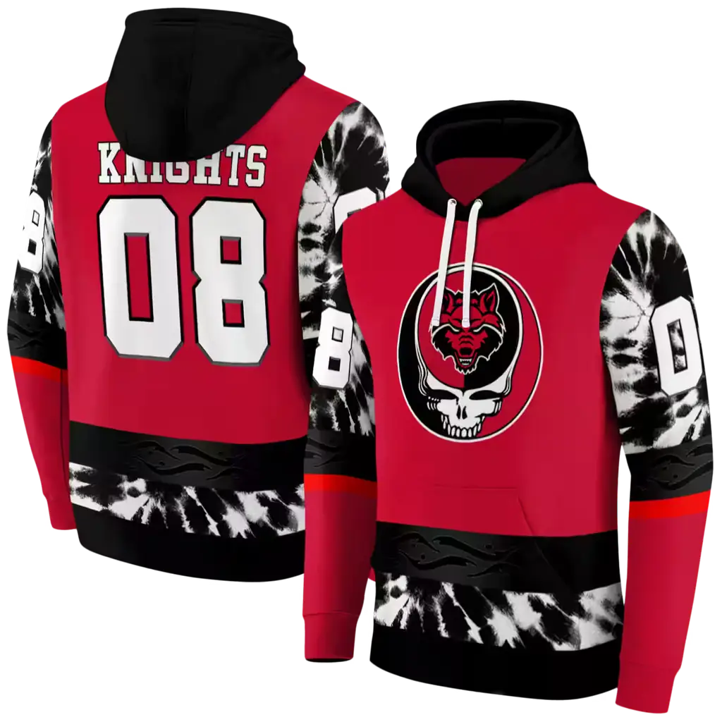 personalized arkansas state red wolves grateful vibes scarlet hoodie fashion forward personalized arkansas state red wolves grateful vibes scarlet hoodie fashion forward