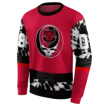 personalized arkansas state red wolves grateful vibes scarlet hoodie best selling