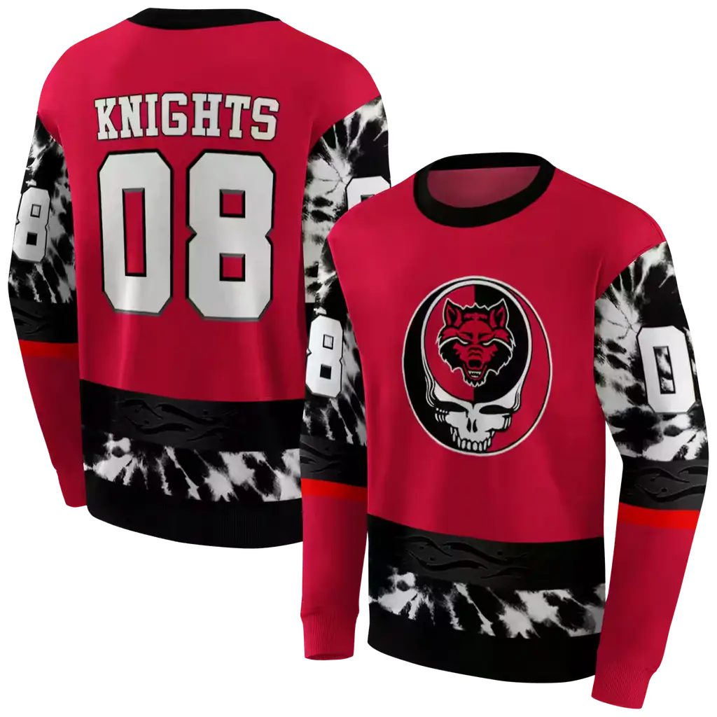 personalized arkansas state red wolves grateful vibes scarlet hoodie premium grade personalized arkansas state red wolves grateful vibes scarlet hoodie premium grade