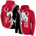 personalized arkansas state red wolves peeking snoopy scarlet hoodie best selling