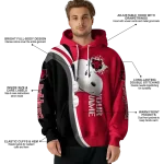 personalized arkansas state red wolves peeking snoopy scarlet hoodie best selling