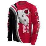 personalized arkansas state red wolves peeking snoopy scarlet hoodie best selling