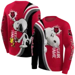 personalized arkansas state red wolves peeking snoopy scarlet hoodie best selling