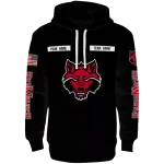 personalized arkansas state red wolves punisher skull black hoodie best selling