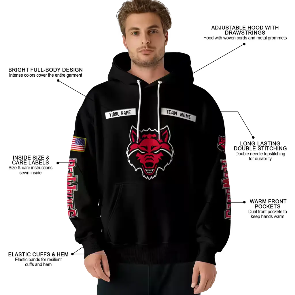 personalized arkansas state red wolves punisher skull black hoodie latest model personalized arkansas state red wolves punisher skull black hoodie latest model