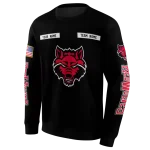 personalized arkansas state red wolves punisher skull black hoodie best selling