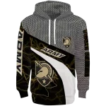personalized army black knights hexagonal mesh gold black gray hoodie best selling