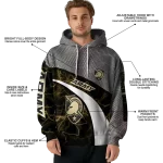 personalized army black knights hexagonal mesh gold black gray hoodie best selling