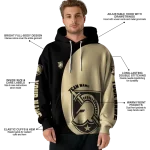 personalized army black knights minimalist design gold black hoodie best selling