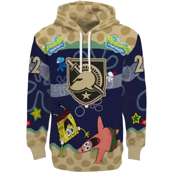 personalized army black knights spongebob patrick star gold navy hoodie best selling