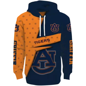 personalized auburn tigers abstract shape navy blue hoodie best selling