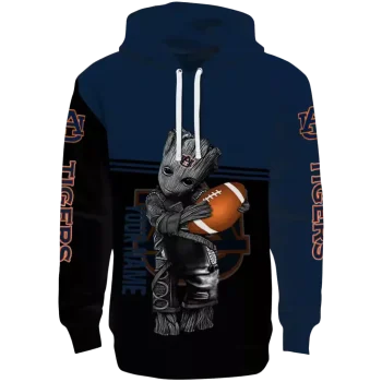 personalized auburn tigers baby groot navy blue black hoodie best selling