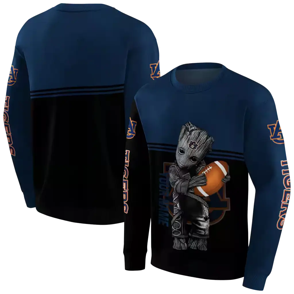 personalized auburn tigers baby groot navy blue black hoodie premium grade personalized auburn tigers baby groot navy blue black hoodie premium grade