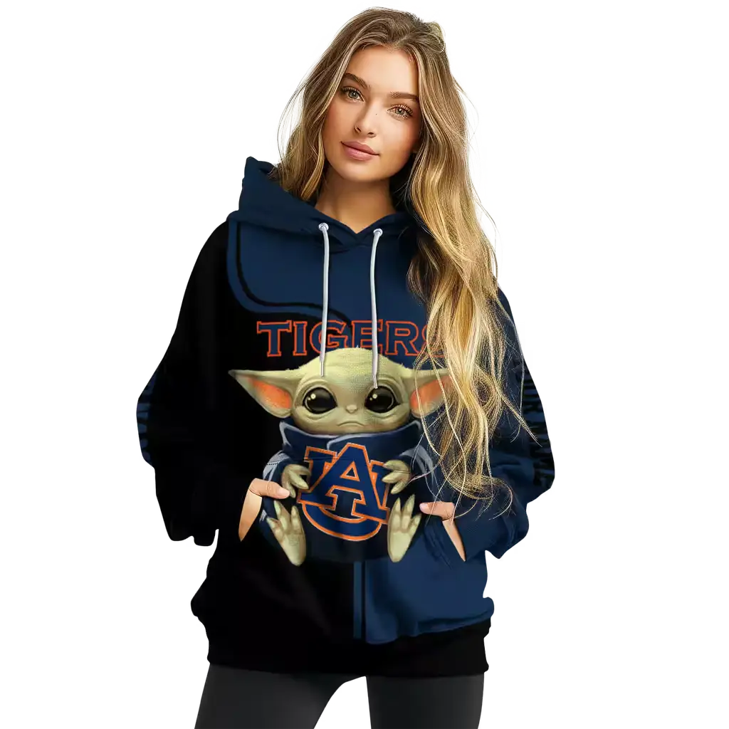 personalized auburn tigers baby yoda navy blue black hoodie high quality personalized auburn tigers baby yoda navy blue black hoodie high quality