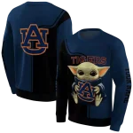 personalized auburn tigers baby yoda navy blue black hoodie best selling