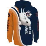 personalized auburn tigers peeking snoopy navy blue hoodie best selling