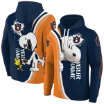 personalized auburn tigers peeking snoopy navy blue hoodie best selling