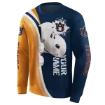 personalized auburn tigers peeking snoopy navy blue hoodie best selling