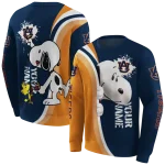personalized auburn tigers peeking snoopy navy blue hoodie best selling