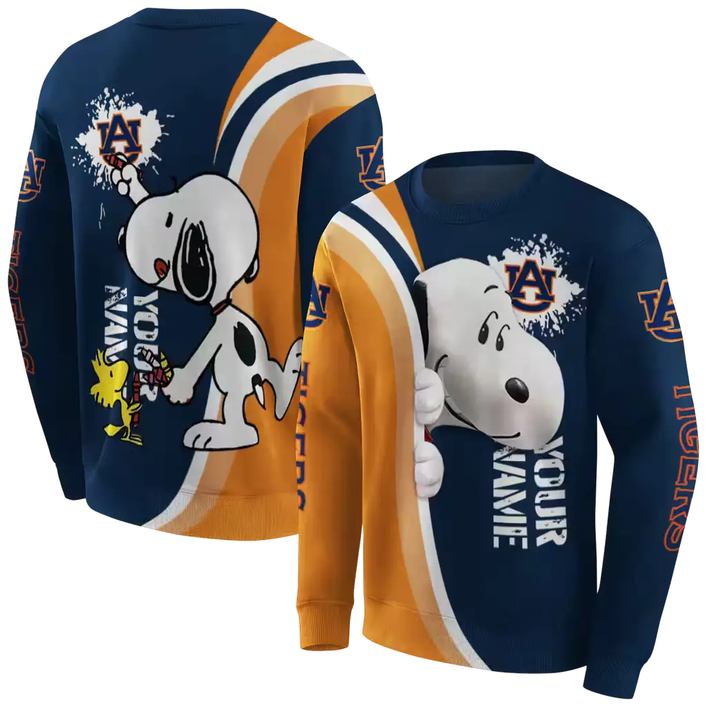 personalized auburn tigers peeking snoopy navy blue hoodie premium grade personalized auburn tigers peeking snoopy navy blue hoodie premium grade