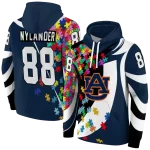 personalized auburn tigers puzzle pieces navy blue hoodie best selling