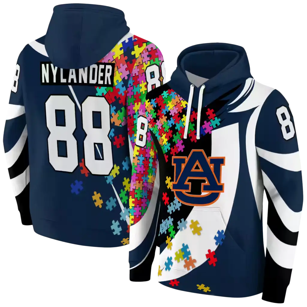 personalized auburn tigers puzzle pieces navy blue hoodie fashion forward personalized auburn tigers puzzle pieces navy blue hoodie fashion forward