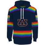 personalized auburn tigers rainbow stripes navy blue hoodie best selling