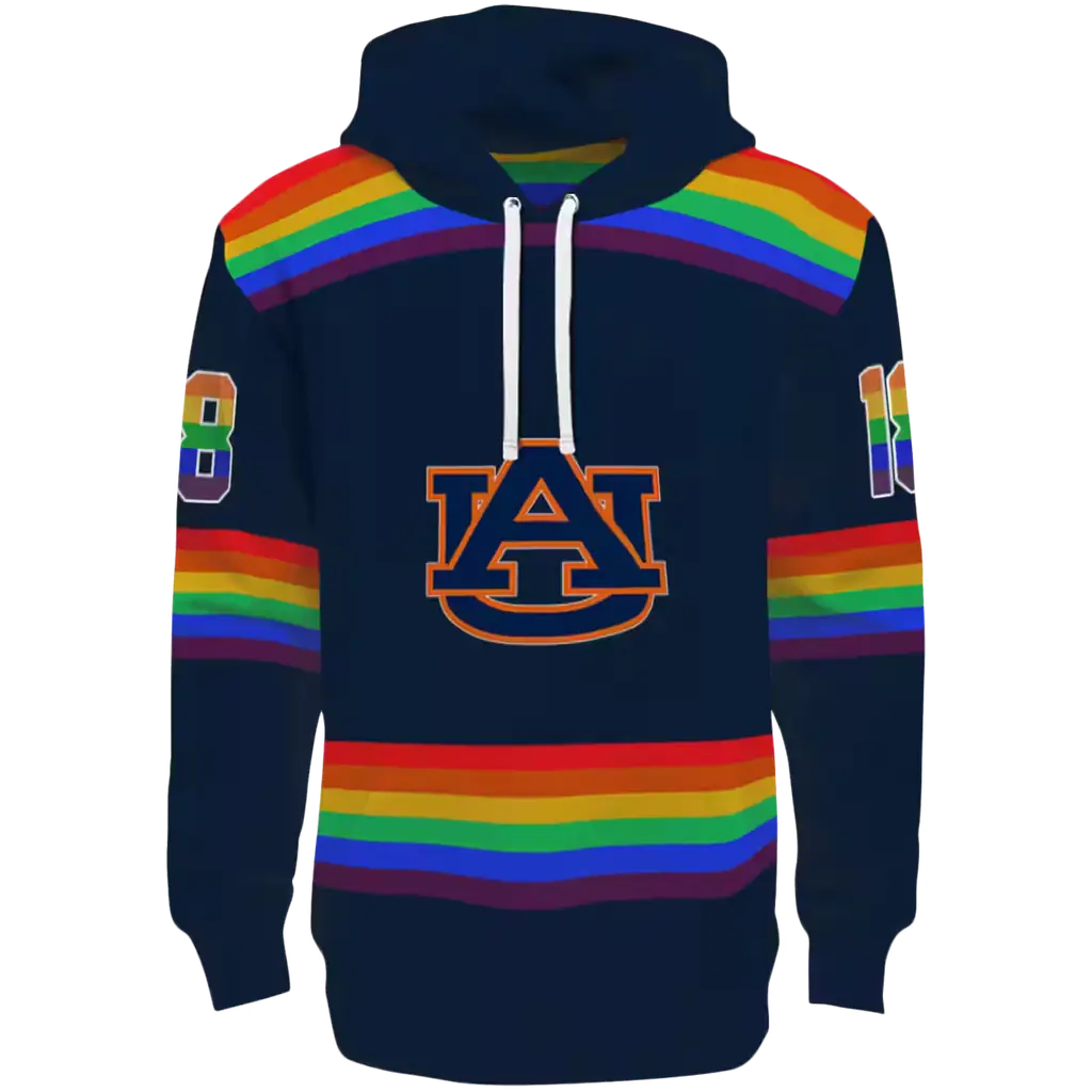 personalized auburn tigers rainbow stripes navy blue hoodie best selling personalized auburn tigers rainbow stripes navy blue hoodie best selling