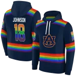 personalized auburn tigers rainbow stripes navy blue hoodie best selling