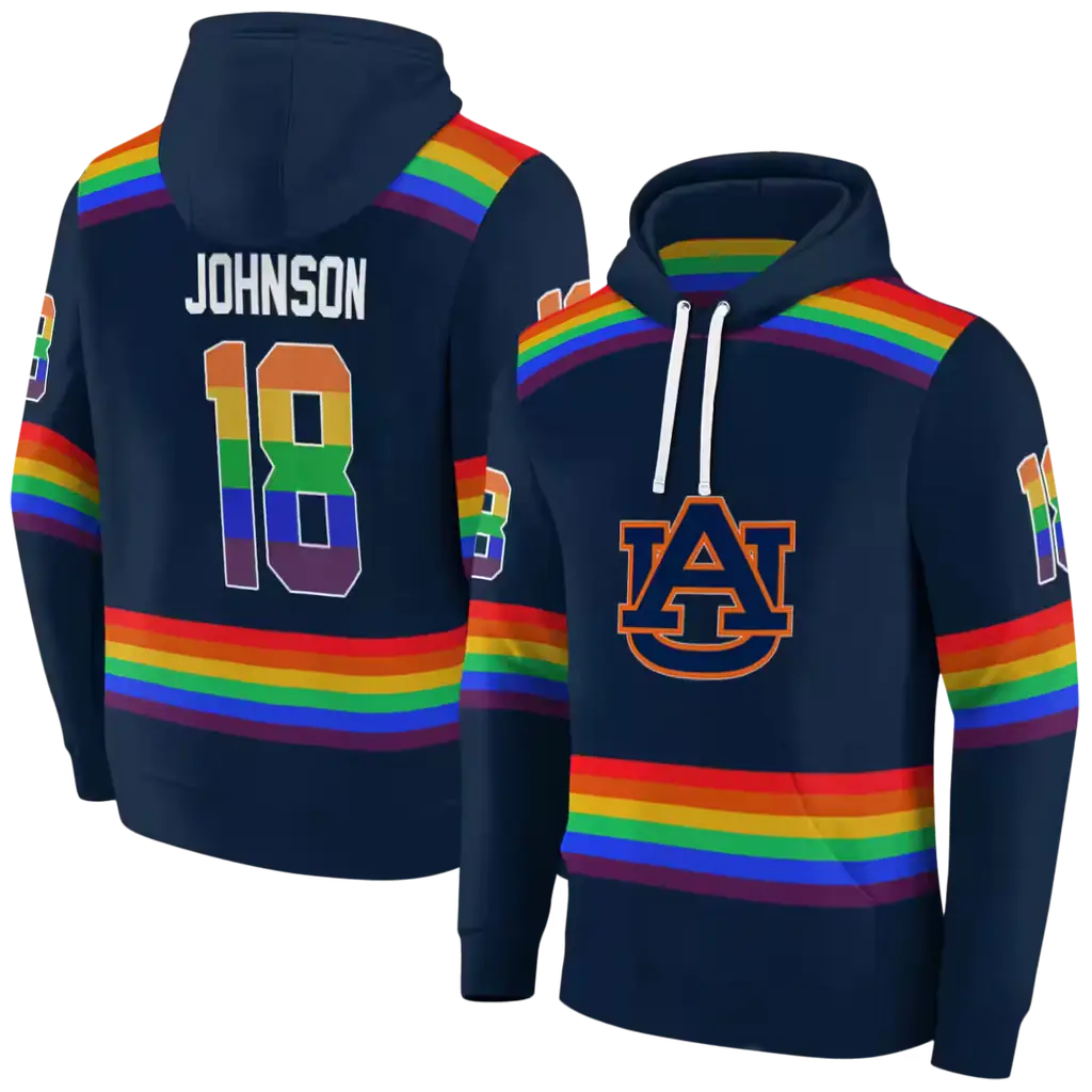personalized auburn tigers rainbow stripes navy blue hoodie fashion forward personalized auburn tigers rainbow stripes navy blue hoodie fashion forward